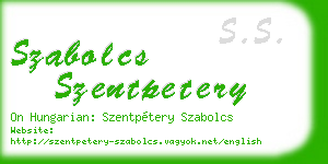 szabolcs szentpetery business card