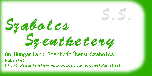 szabolcs szentpetery business card